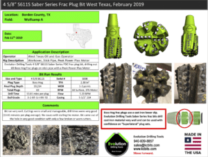West Texas Frac Plug February 2019 Run Report